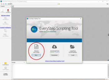 Figure 1: Opening Screen EveryStep Scripting Tool Screen